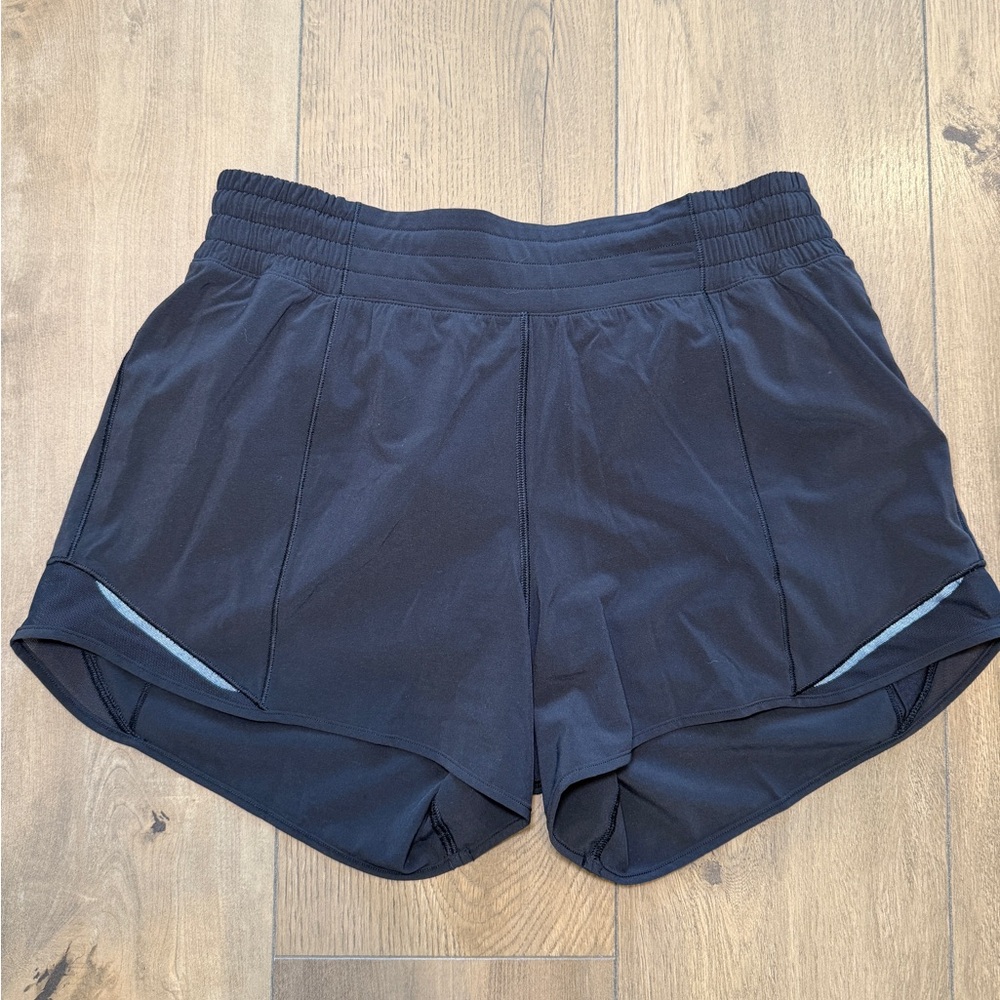 Hotty Hot Short High Rise Lined 4” in black. Size 8